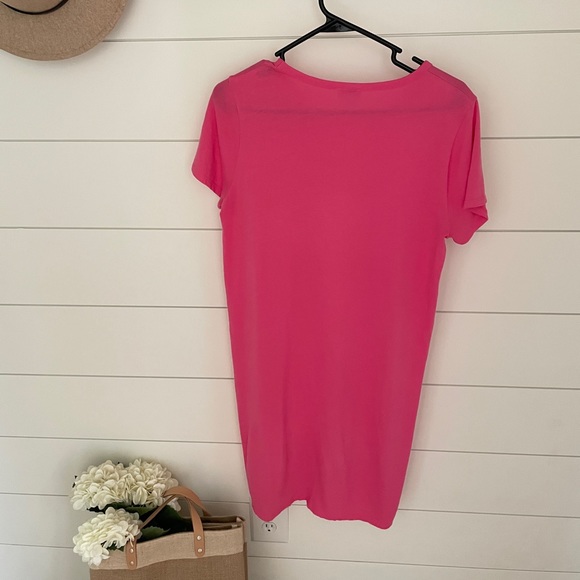 Solid Pink J. Crew Tshirt Dress - Picture 2 of 3